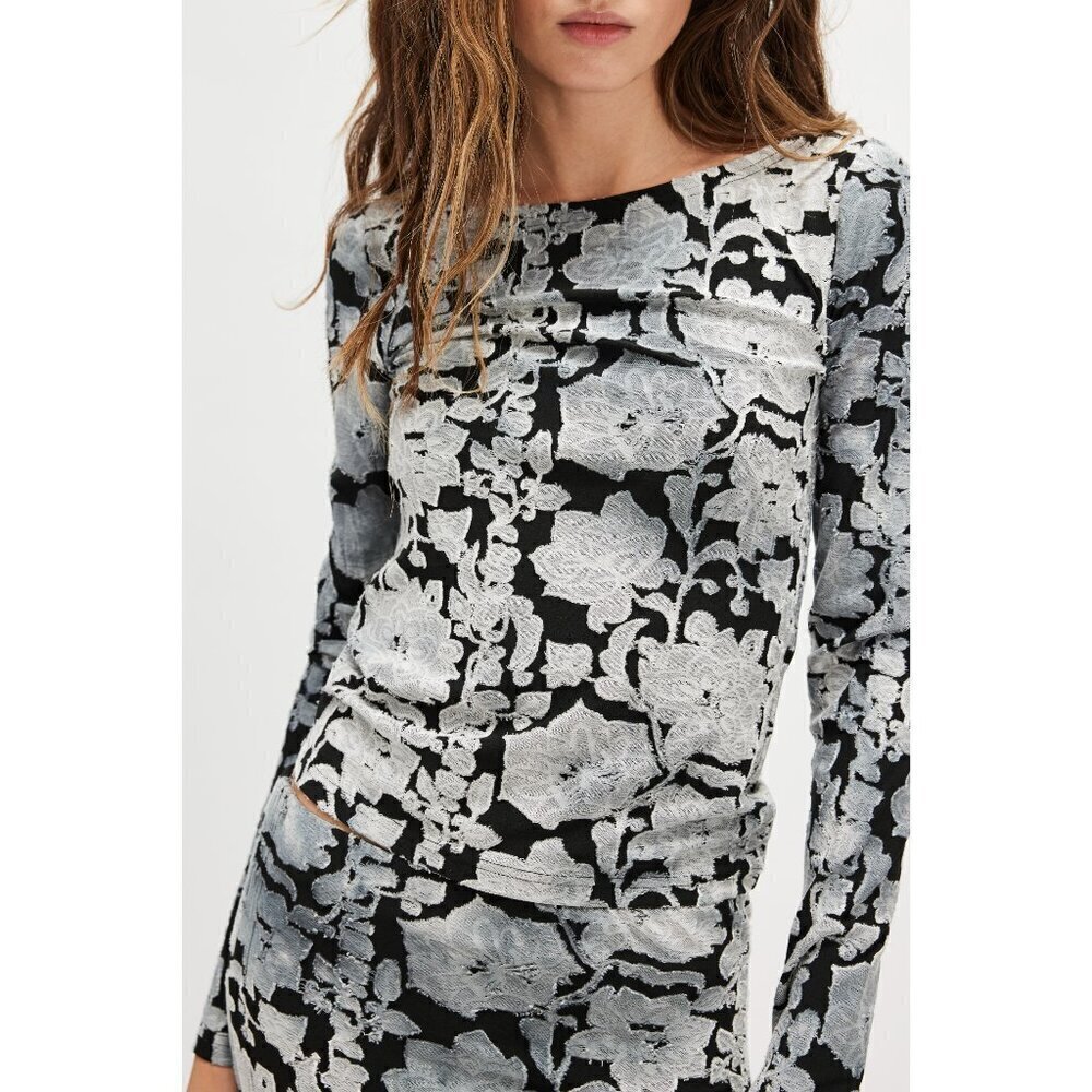 ๐ FREE PEOPLE Wrenli Set / Black Combo Skirt Top Small - Picture 4 of 8